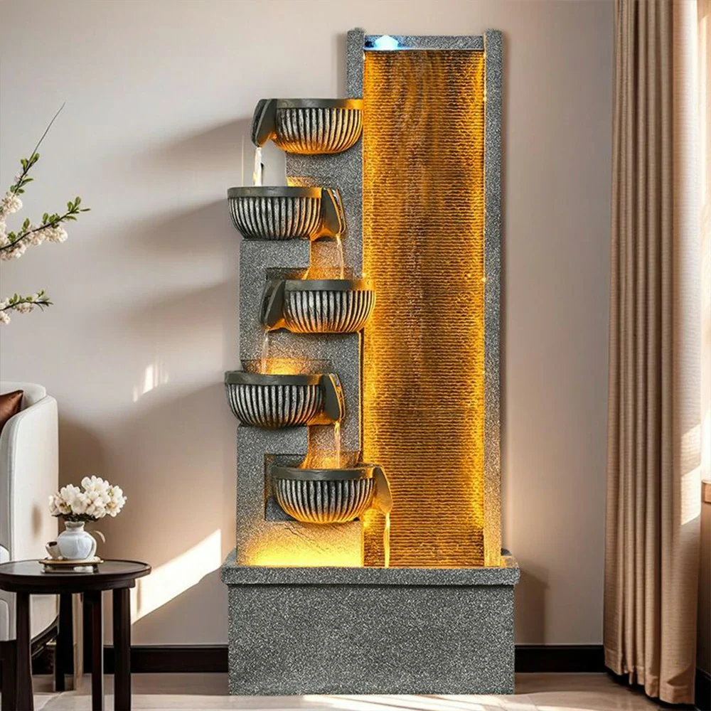 SOLARA Decorative Water Fountain - Resin Waterfall, UV-Resistant, Durable, Elegant Design for Outdoor and Indoor Spaces - Image 2