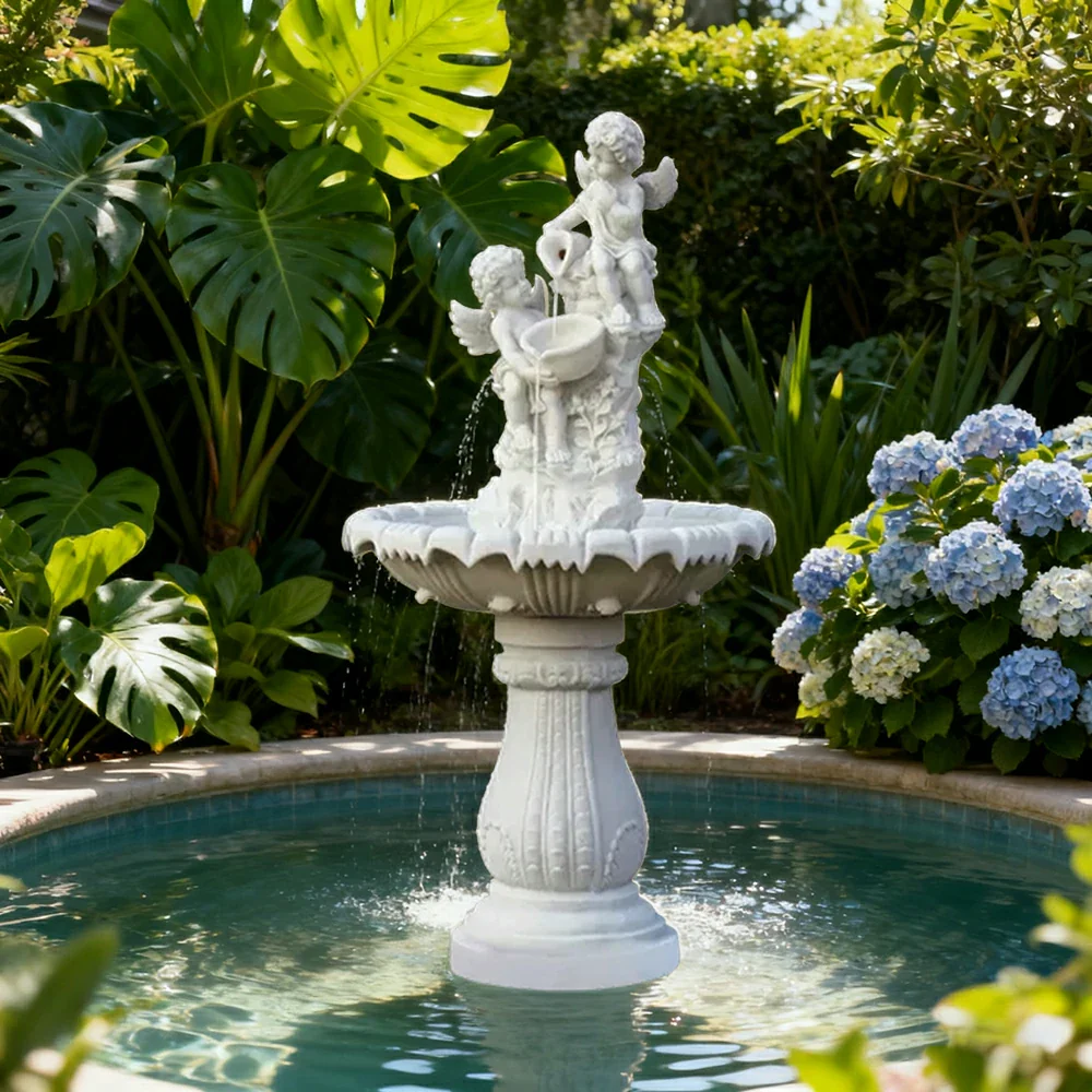 SOLARA Natural Sandstone Outdoor Fountain, Built‑In Circulation Pump, Hand‑Polished Texture, Garden Water Feature - Image 2