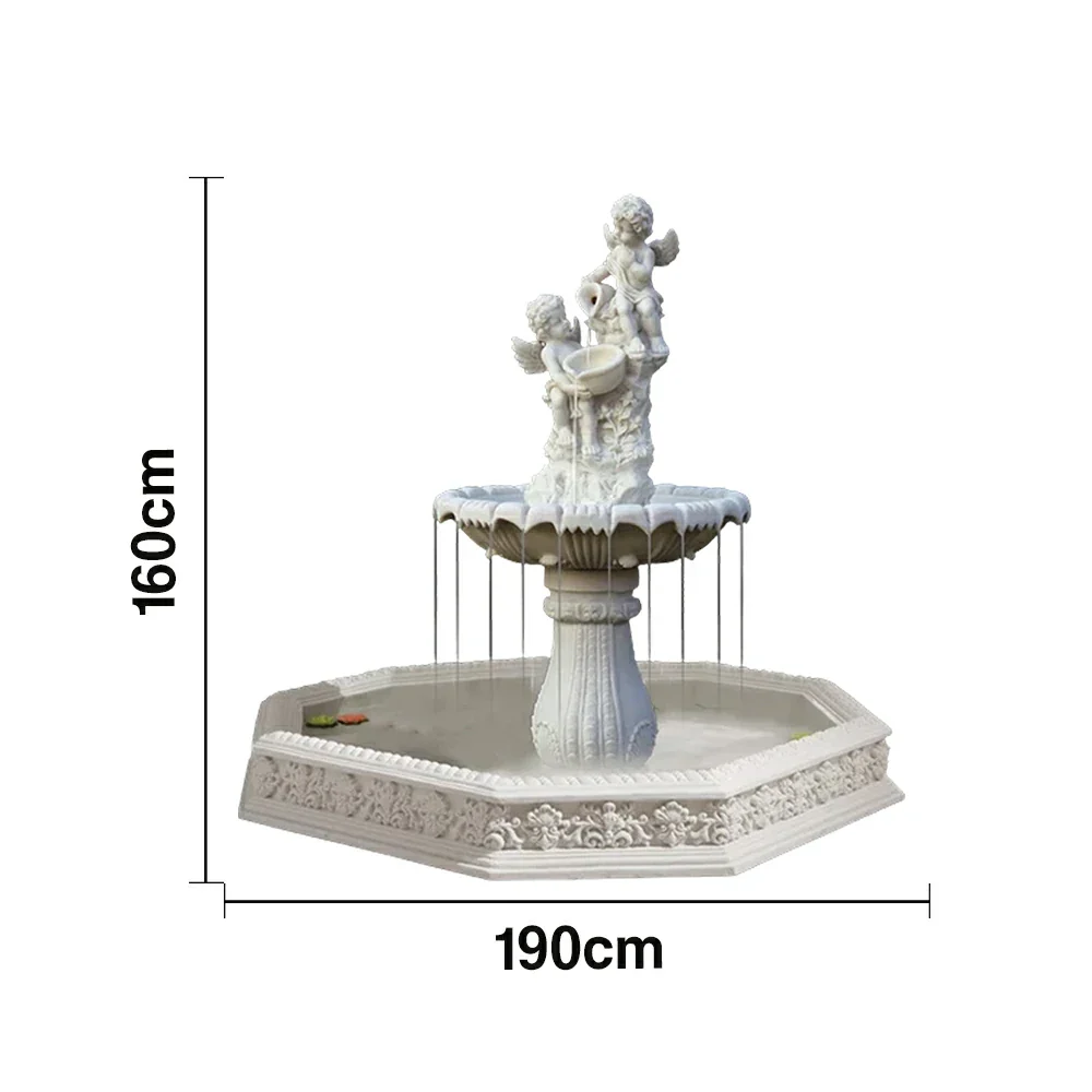 SOLARA Natural Sandstone Outdoor Fountain with 1.9m Fish Pond, Built‑In Circulation Pump, Hand‑Polished Texture, Garden Water Feature - Image 5