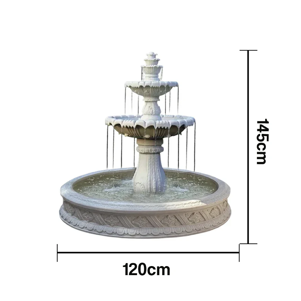 SOLARA Natural Sandstone Outdoor Fountain with 1.5m Fish Pond, Circulation Pump Included, Smooth Polished Stone, Premium Water Feature - Image 5