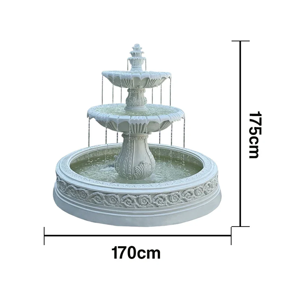 SOLARA Natural Sandstone Outdoor Fountain with 1.7m Fish Pond, Natural Sandstone Texture, Hand‑Polished Finish, Peaceful Water Feature - Image 5