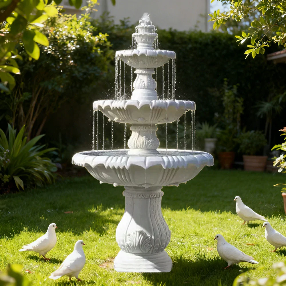 SOLARA Natural Sandstone Outdoor Fountain, Built‑In Circulation Pump, Smooth Stone Texture, Outdoor Pond & Fountain Feature - Image 2