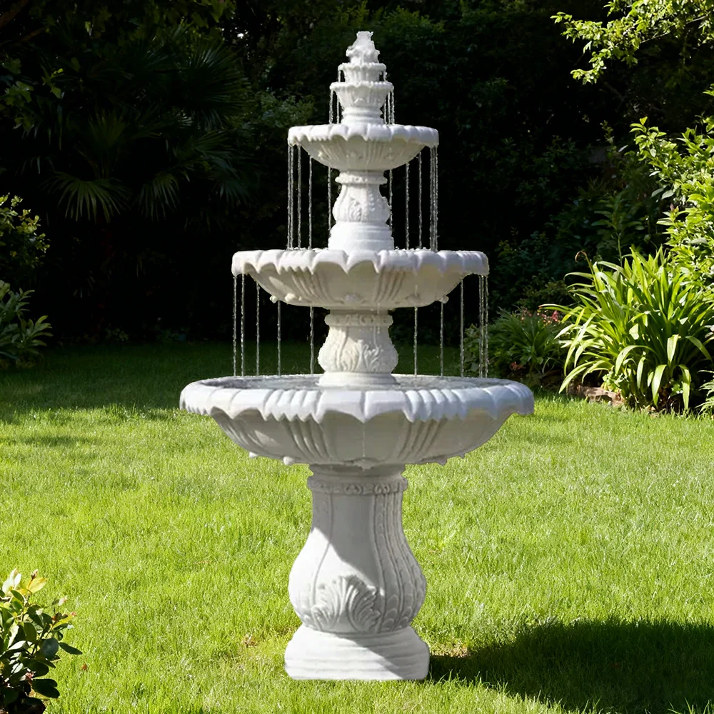 SOLARA Natural Sandstone Outdoor Fountain, Built‑In Circulation Pump, Smooth Stone Texture, Outdoor Pond & Fountain Feature - Image 4