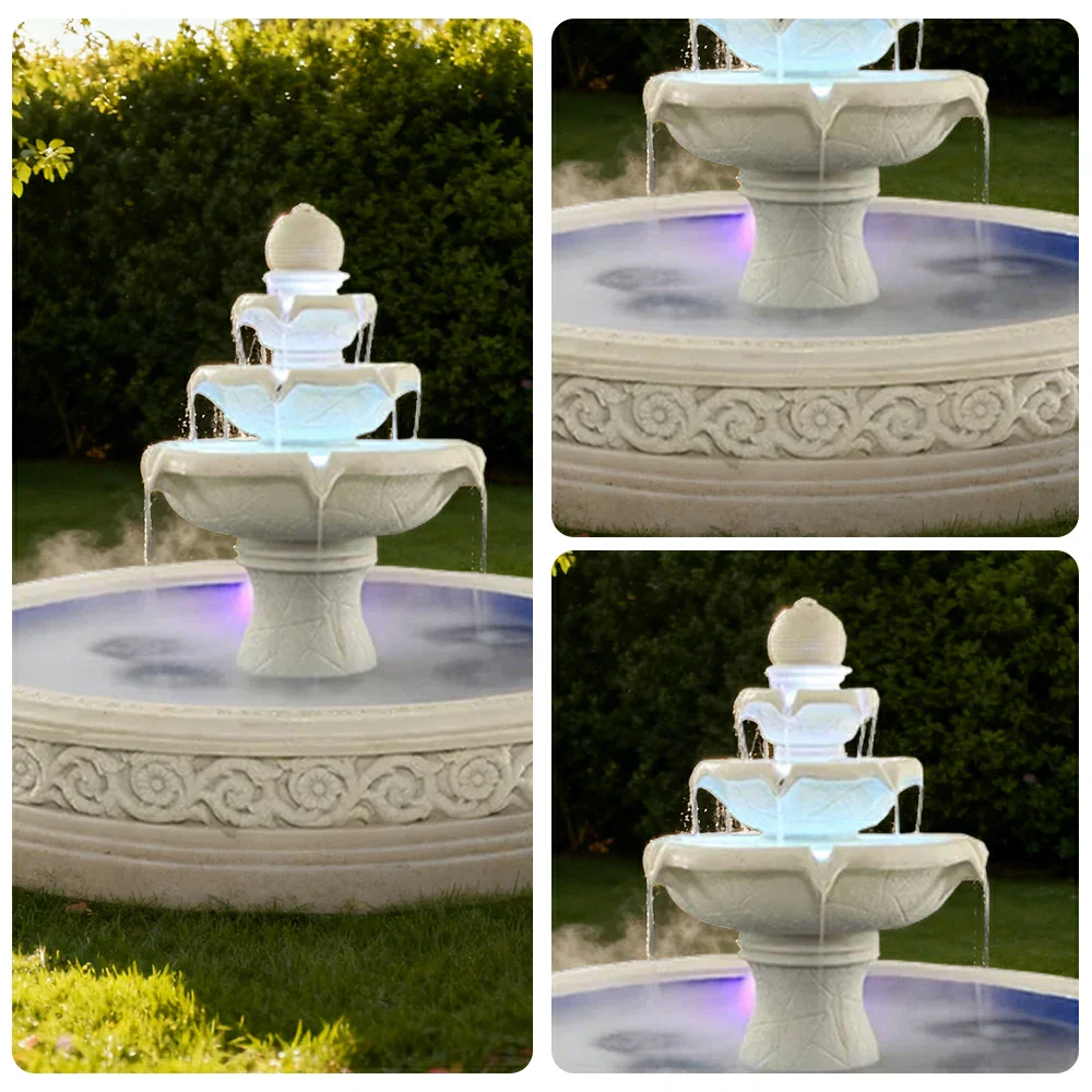SOLARA Natural Sandstone Outdoor Fountain with 1.7m Fish Pond, Flowing Water, Hand‑Polished Stone, Garden Tranquility Feature - Image 3