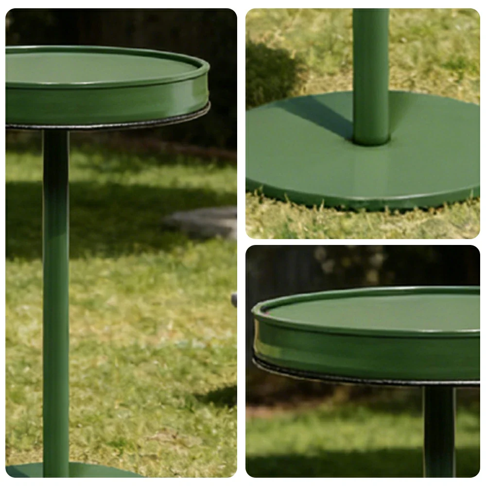 SOLARA 95/105cm Outdoor Bar Table - Industrial Oil Drum Style Design, Heavy-Duty Metal Base, Space-Saving Patio Balcony Cafe Bistro Table - Image 3