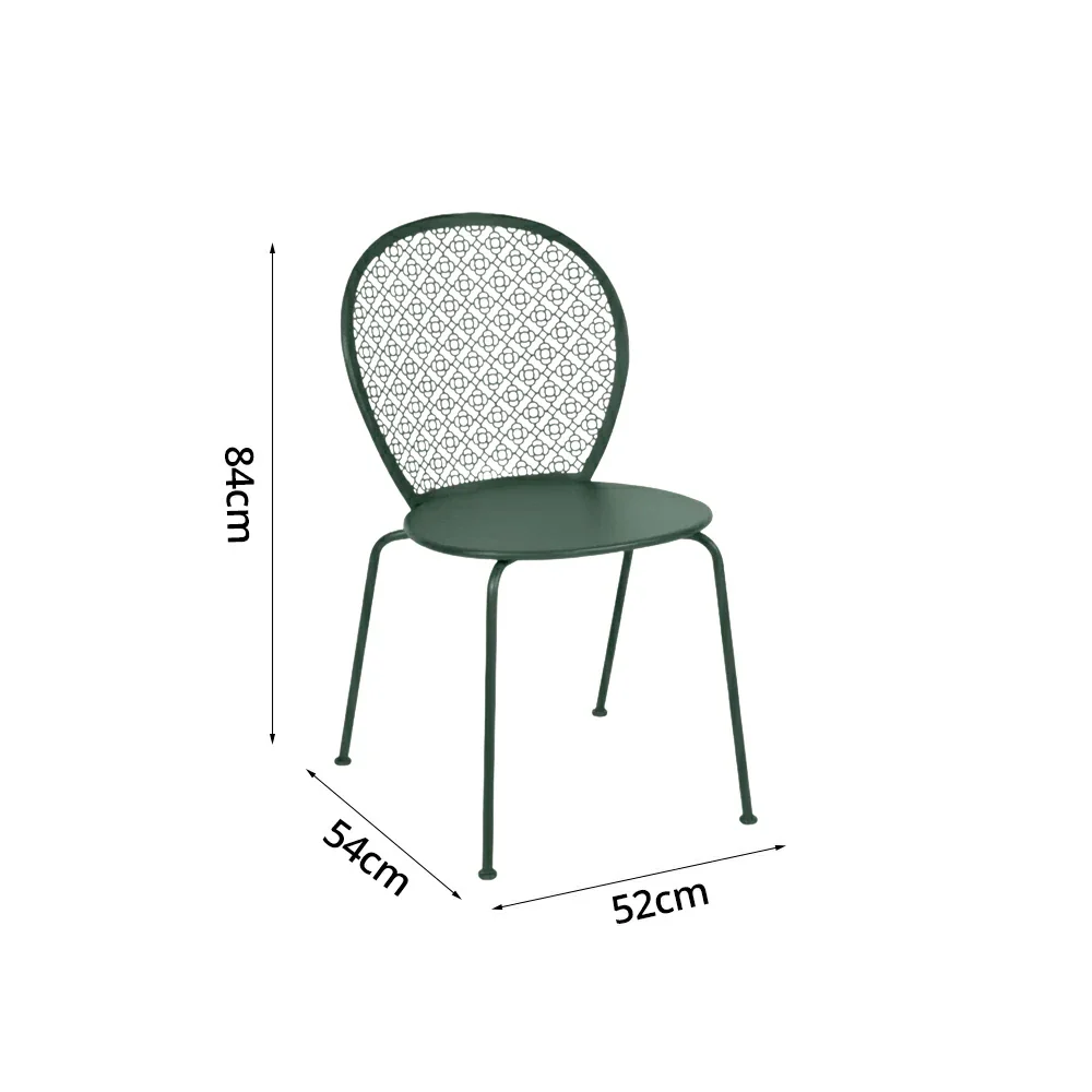 SOLARA Outdoor Dining Chair Weather-Resistant Rust-Resistant Metal Frame Easy-Clean Design with Rounded Safety Edges - Green - Image 5