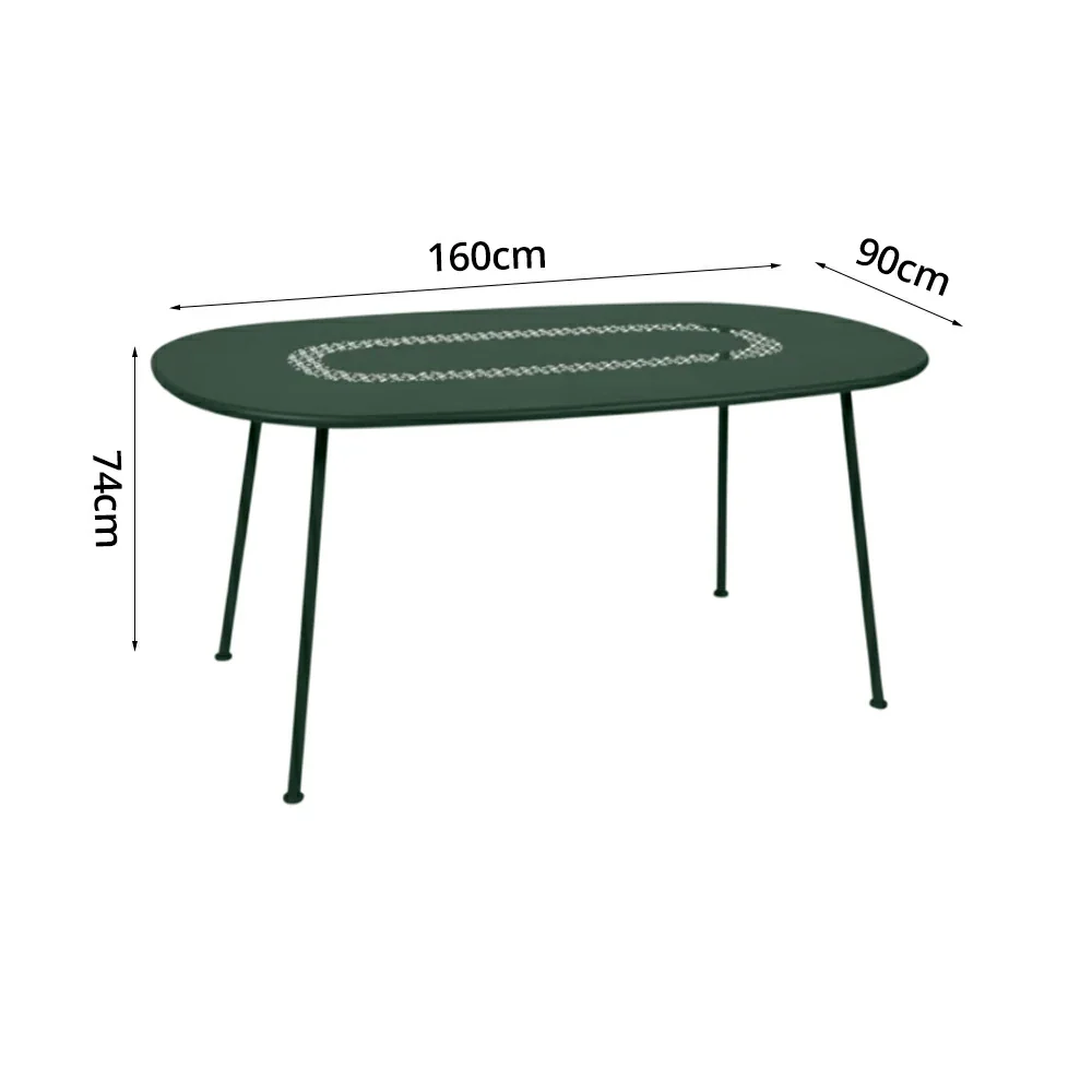 SOLARA Outdoor Table Weather-Resistant Rust-Resistant Metal Frame Easy-Clean Design with Rounded Safety Edges - Green - Image 5