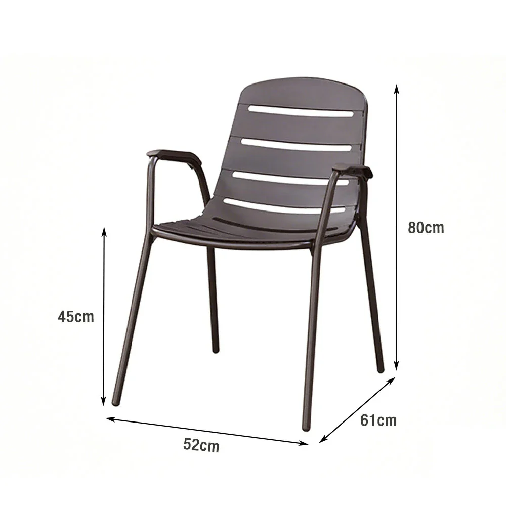 SOLARA Outdoor Table & Chair Set with Umbrella – Square Tempered Glass Table, Breathable Teslin Chairs, Sturdy Steel Frame - Walnut - Image 5