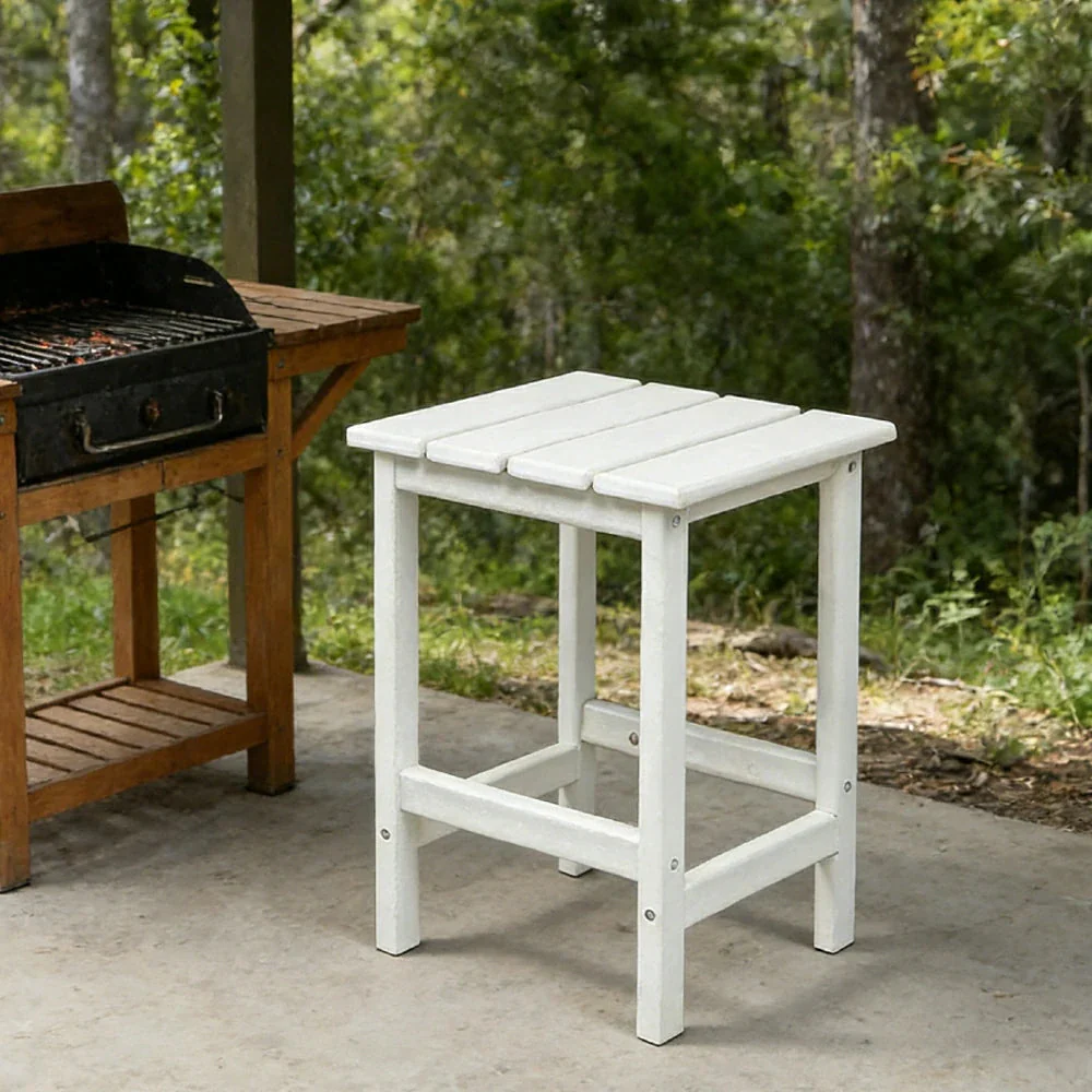 SOLARA Chair - Folding Outdoor Lounge Chair, Weather-Resistant HDPE Material, Classic Patio Garden Seating - White - Image 7