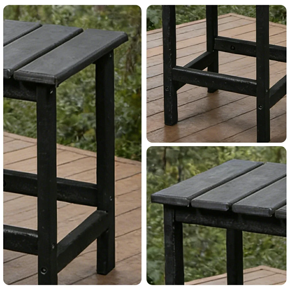 SOLARA Chair - Folding Outdoor Lounge Chair, Weather-Resistant HDPE Material, Classic Patio Garden Seating - Black - Image 8