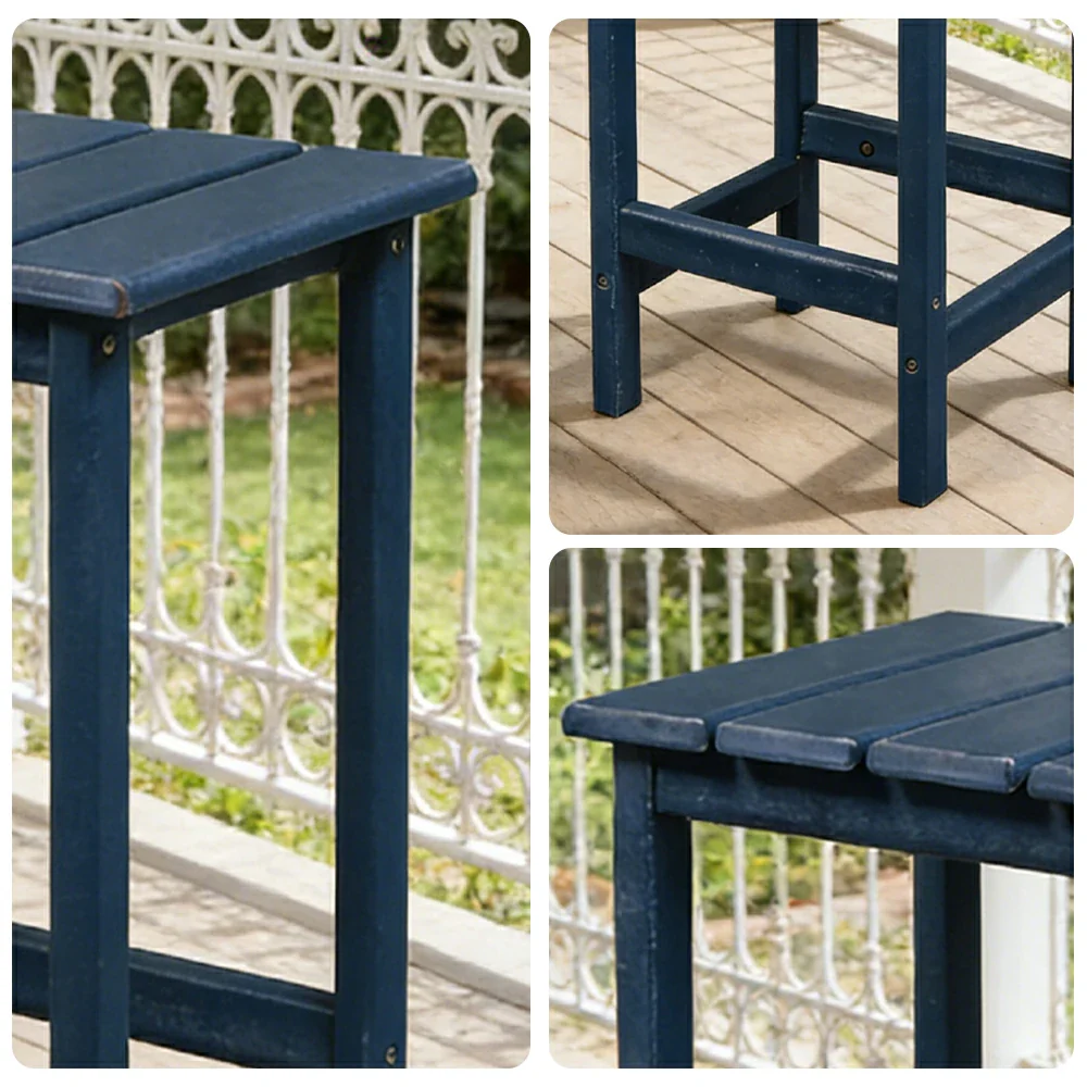 SOLARA Chair - Folding Outdoor Lounge Chair, Weather-Resistant HDPE Material, Classic Patio Garden Seating - Blue - Image 8