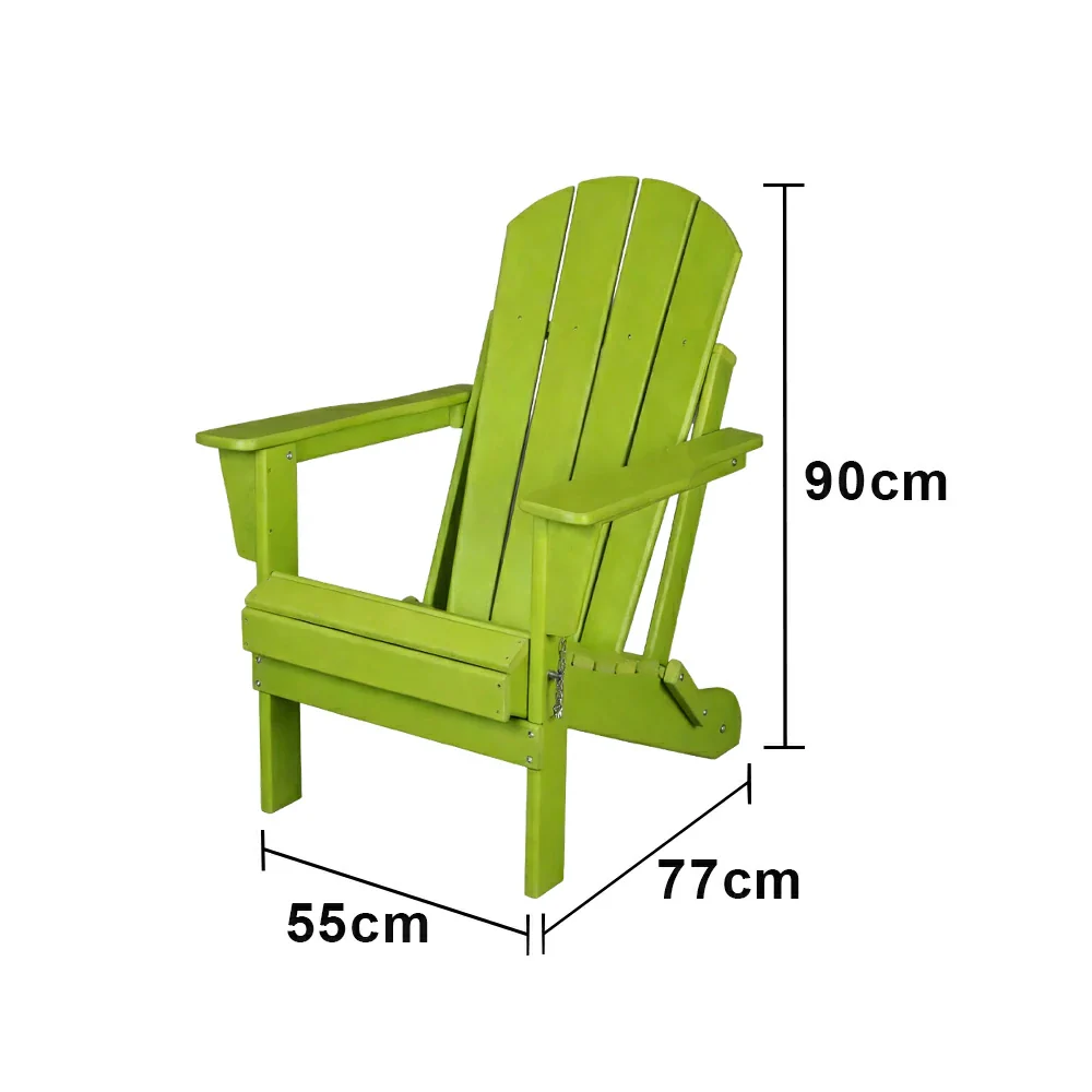 SOLARA Chair - Folding Outdoor Lounge Chair, Weather-Resistant HDPE Material, Classic Patio Garden Seating - Green - Image 5