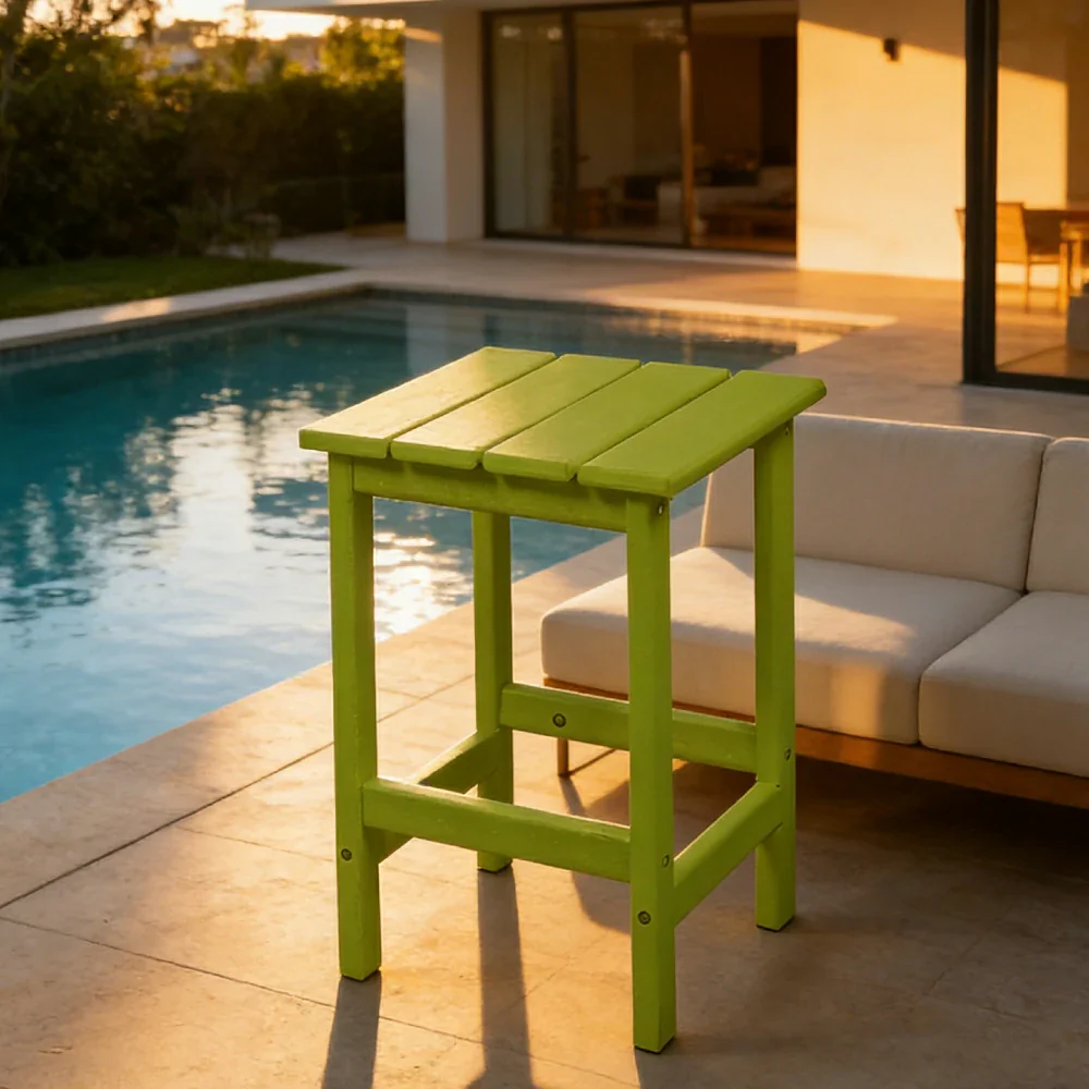 SOLARA Chair - Folding Outdoor Lounge Chair, Weather-Resistant HDPE Material, Classic Patio Garden Seating - Green - Image 9