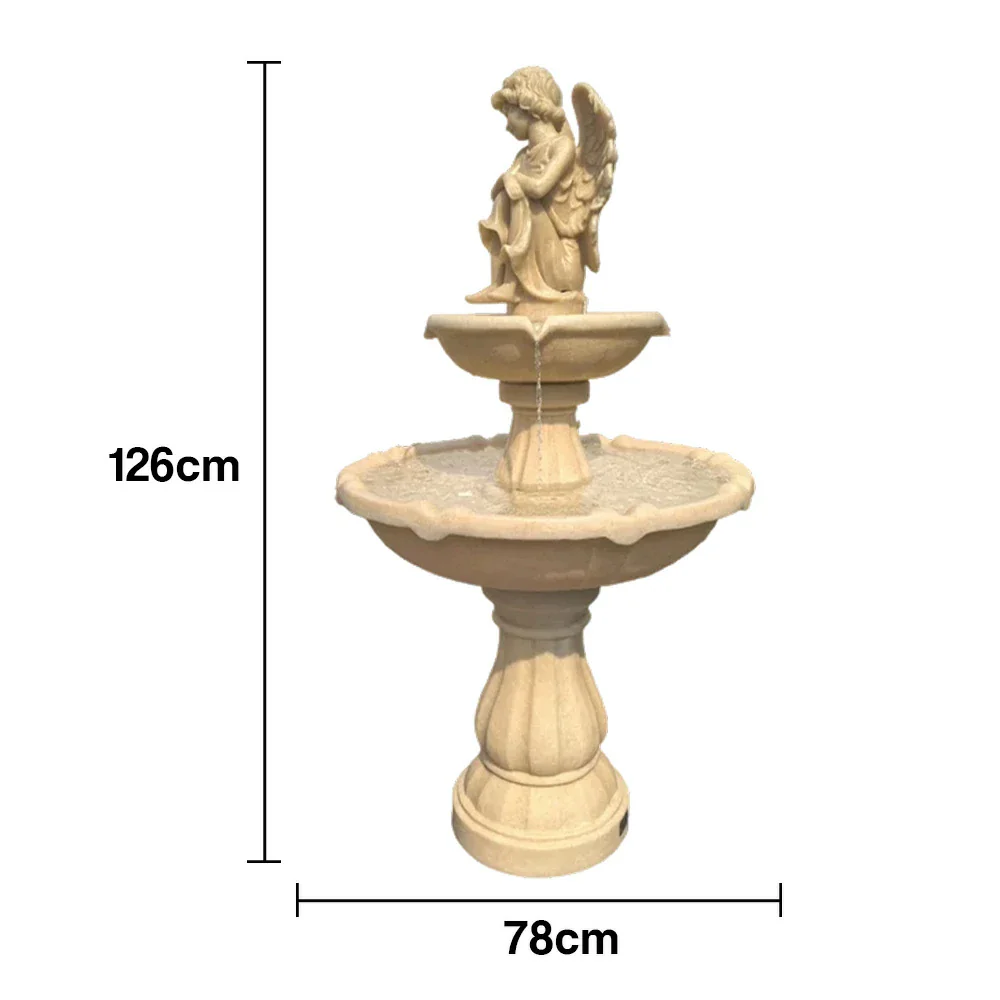 SOLARA Solar-Powered Fountain - Durable Resin Fiberglass Sandstone, Waterproof, Corrosion-Resistant, Perfect for Outdoor Use - Image 5