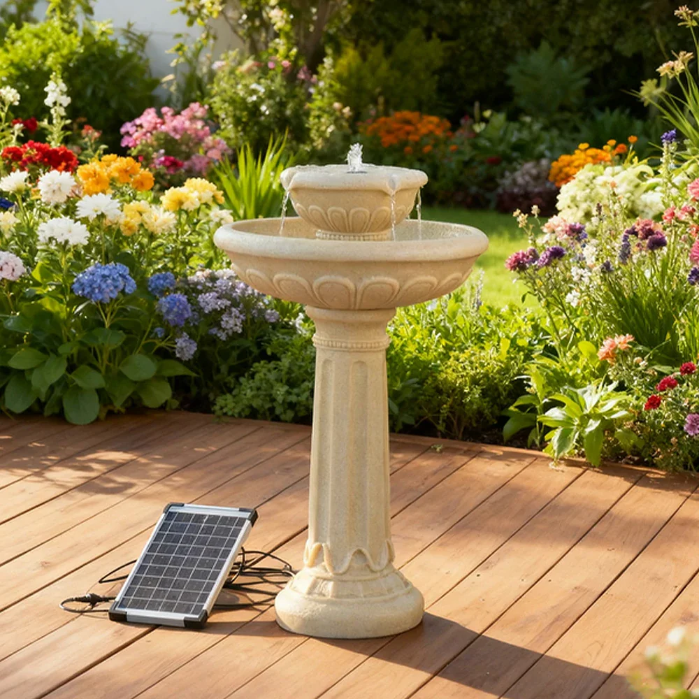 SOLARA Solar Water Feature - Weatherproof Resin Fiberglass, No Paint, Durable, Ideal for Gardens & Outdoor Spaces - Image 2
