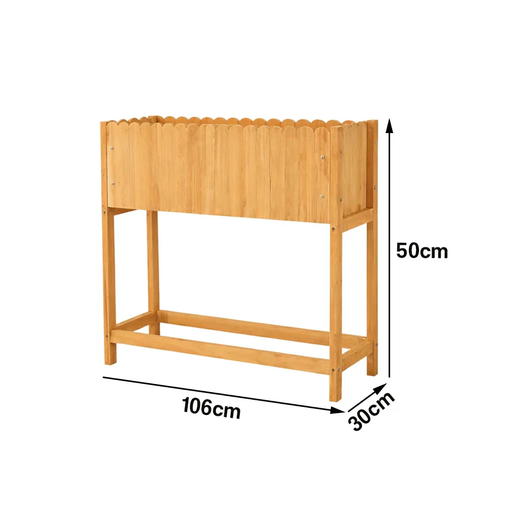 SOLARA 66/106cm Planter Box Dual-Layer Storage Solid Wood Frame Reinforced Structure Water-Based Coating Indoor Outdoor Use - Yellow - Image 5