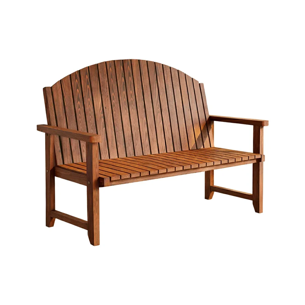 SOLARA 120/150cm Outdoor Garden Bench - Weather-Resistant Waterproof Fir Timber - Ergonomic Curved Back Heavy-Duty Design - Brown