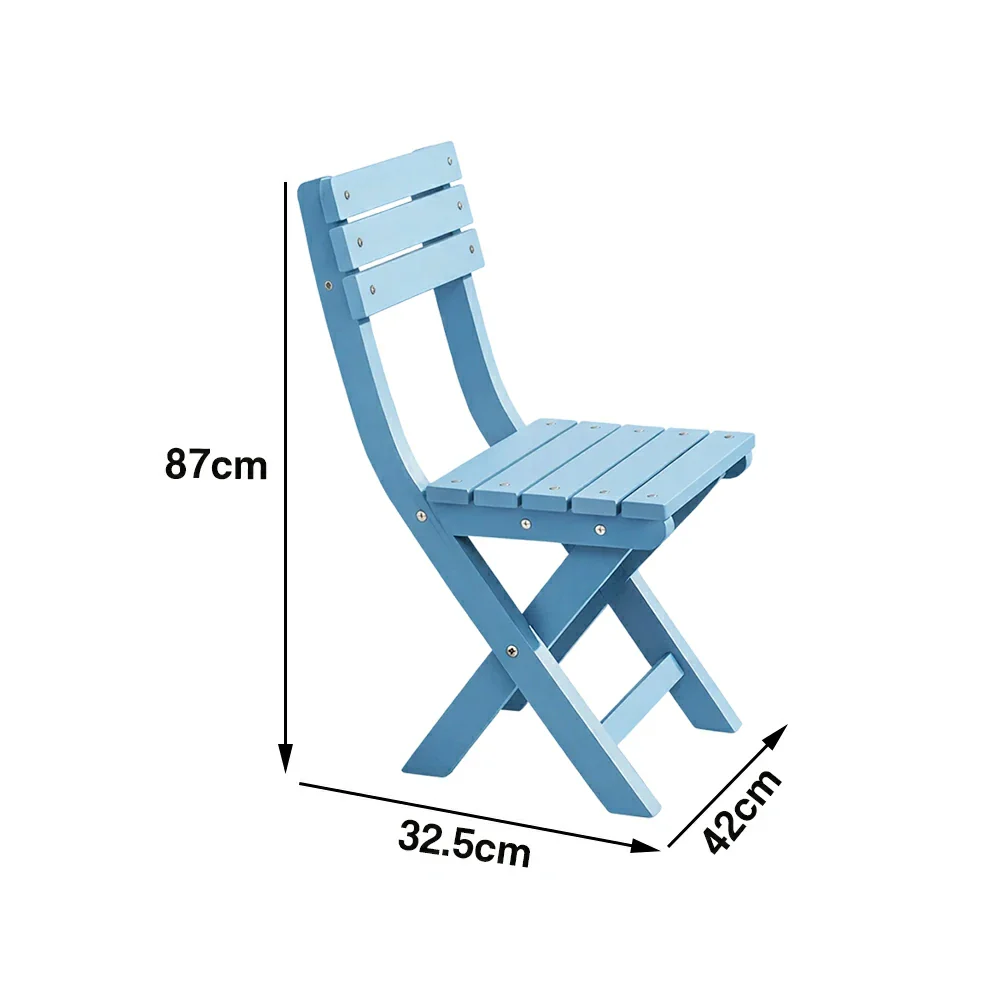 SOLARA Folding Outdoor Chair - Waterproof Anti-Rot Solid Timber - Portable Heavy-Duty Space-Saving Design - Blue - Image 5