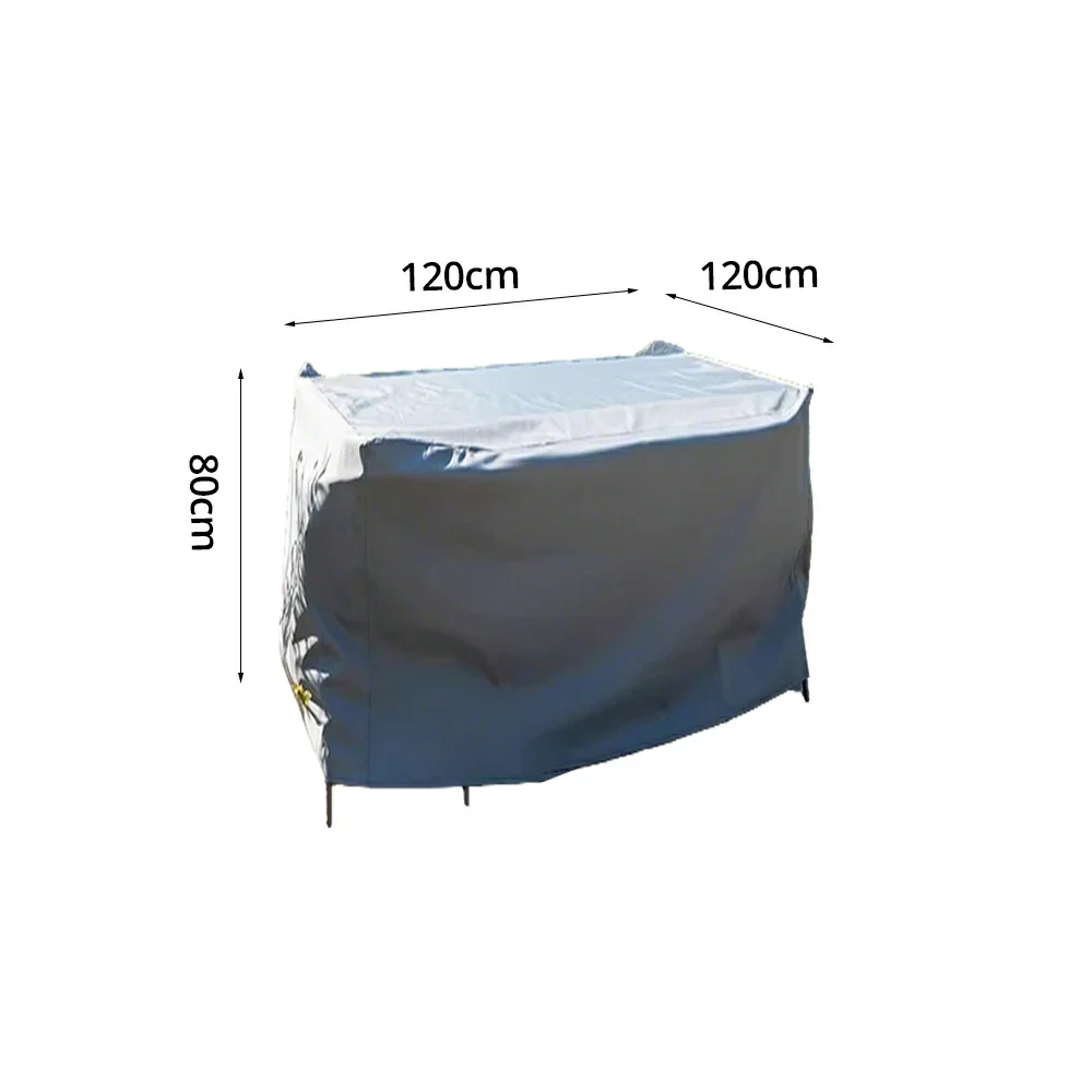 SOLARA Outdoor Table & Chair Rain Cover - Rectangular 120/180/230cm Waterproof Oxford Fabric, UV & Dust Protection for Outdoor Furniture - Grey - Image 10
