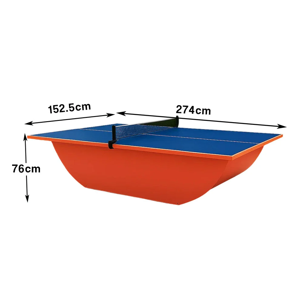 SUNNET Outdoor Waterproof 4cm Table Tennis Pingpong Table with Heavy-Duty Base and Free Accessories - Blue & Red - Image 6