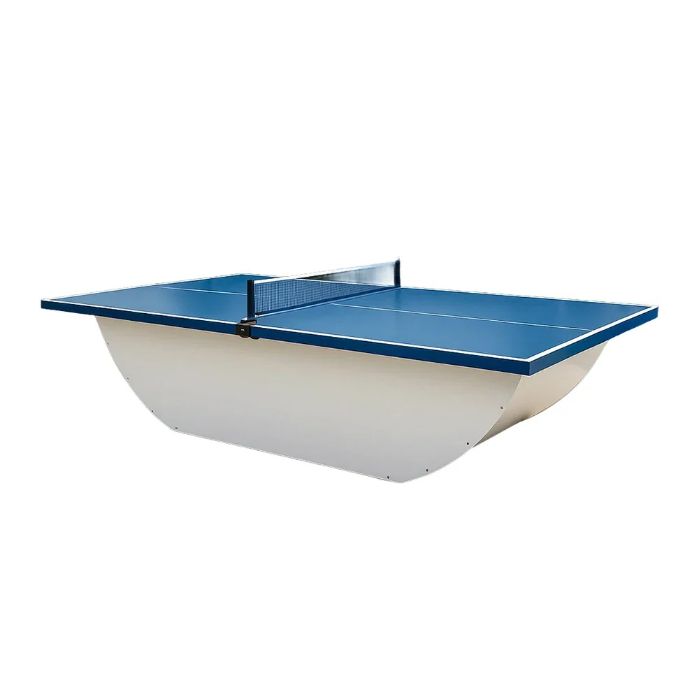 SUNNET Outdoor Waterproof 4cm Table Tennis Pingpong Table with Heavy-Duty Base and Free Accessories - Blue & White