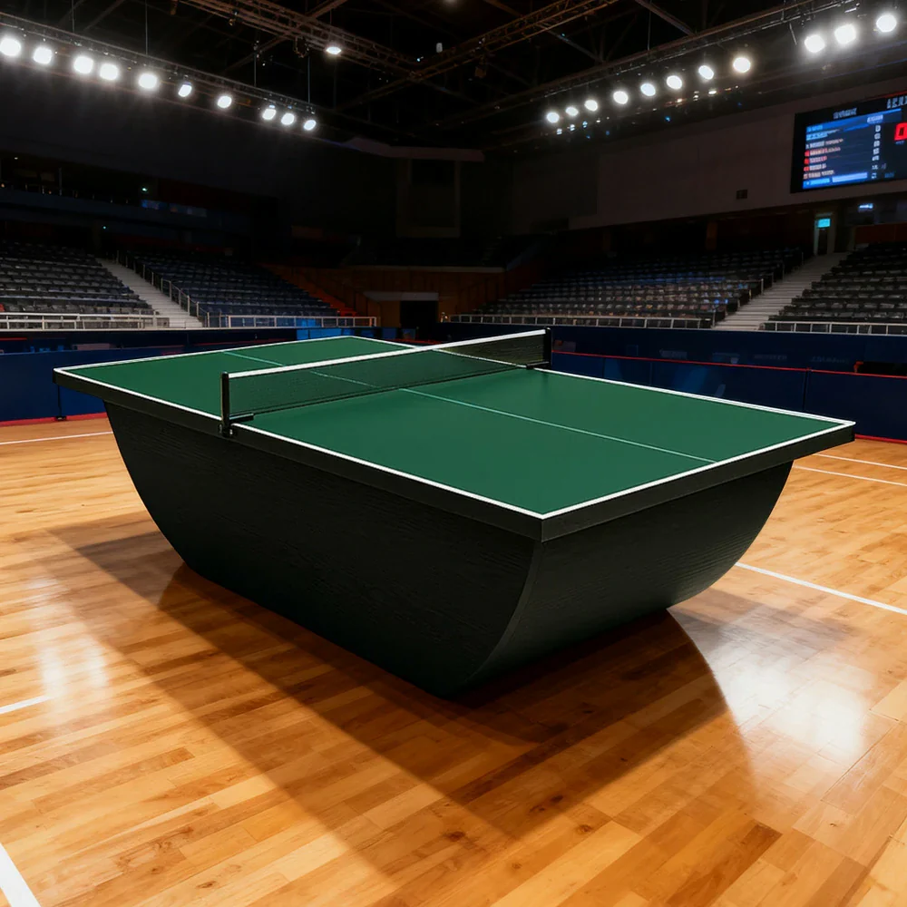 SUNNET Outdoor Waterproof 4cm Table Tennis Pingpong Table with Heavy-Duty Base and Free Accessories - Green & Black - Image 5