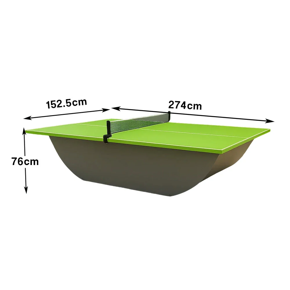 SUNNET Outdoor Waterproof 4cm Table Tennis Pingpong Table with Heavy-Duty Base and Free Accessories - Green & Grey - Image 6