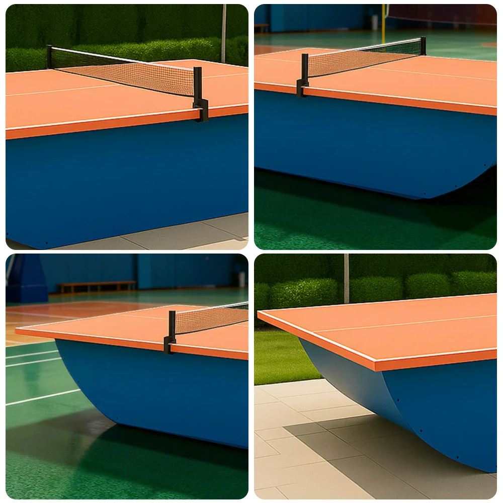 SUNNET Outdoor Waterproof 4cm Table Tennis Pingpong Table with Heavy-Duty Base and Free Accessories - Orange & Blue - Image 4