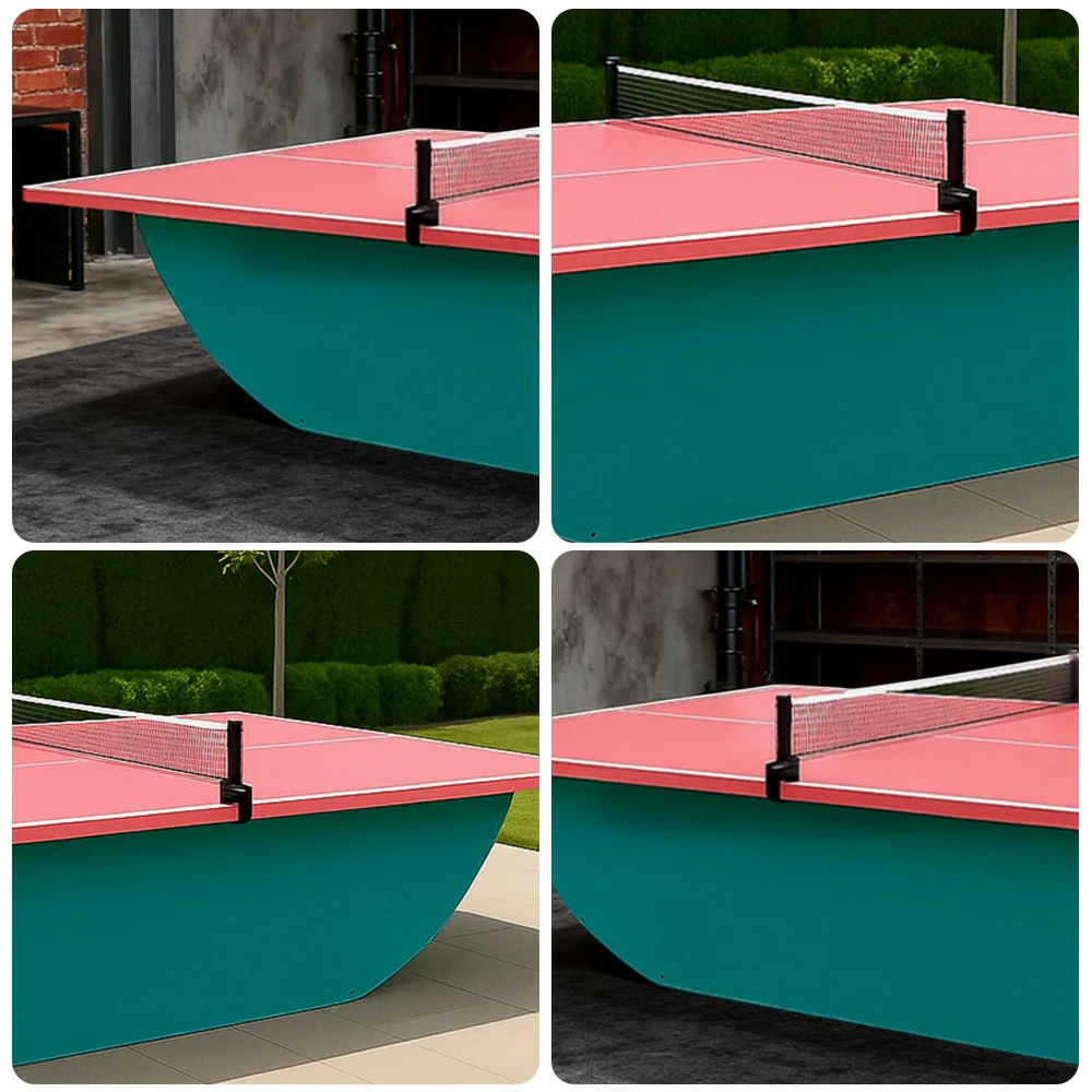 SUNNET Outdoor Waterproof 4cm Table Tennis Pingpong Table with Heavy-Duty Base and Free Accessories - Pink - Image 4
