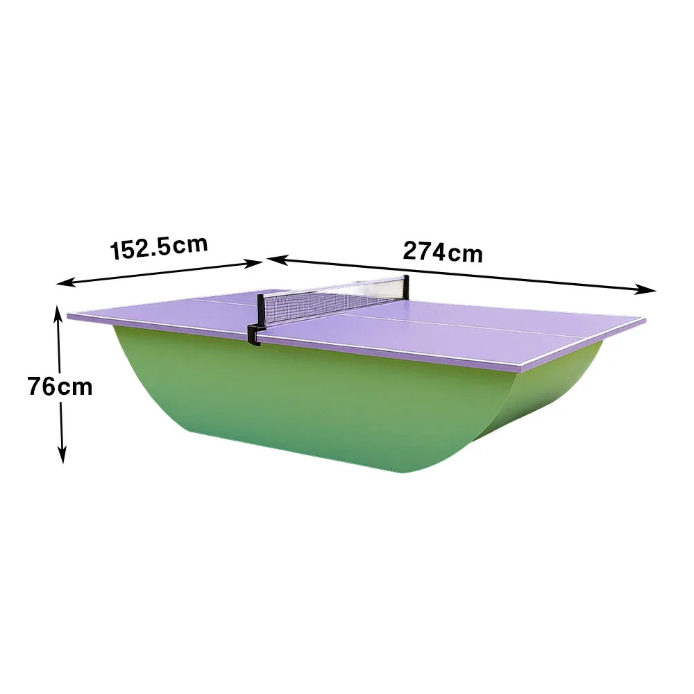 SUNNET Outdoor Waterproof 4cm Table Tennis Pingpong Table with Heavy-Duty Base and Free Accessories - Purple & Green - Image 6