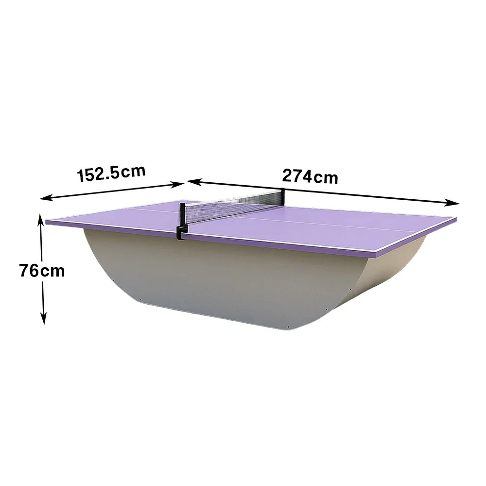 SUNNET Outdoor Waterproof 4cm Table Tennis Pingpong Table with Heavy-Duty Base and Free Accessories - Purple & White - Image 6