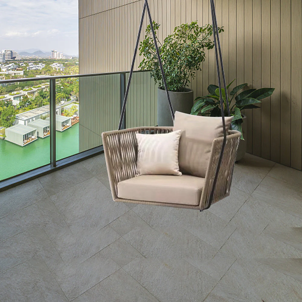 LIVARA PE Rattan Outdoor Sofa Garden Chair - Dark Khaki - Image 13