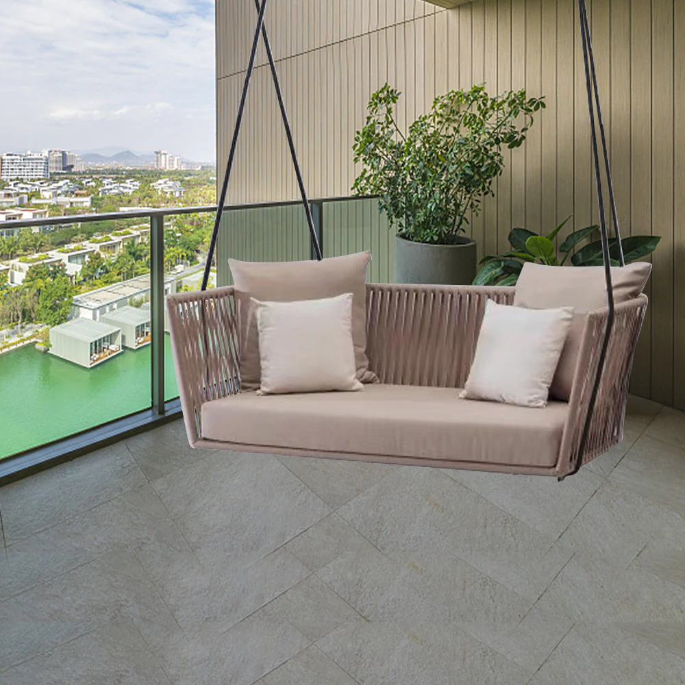 LIVARA PE Rattan Outdoor Sofa Garden Chair - Dark Khaki - Image 15