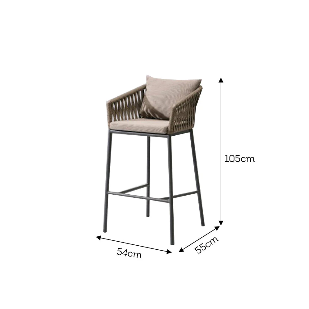 LIVARA PE Rattan Outdoor Sofa Garden Chair - Dark Khaki - Image 17