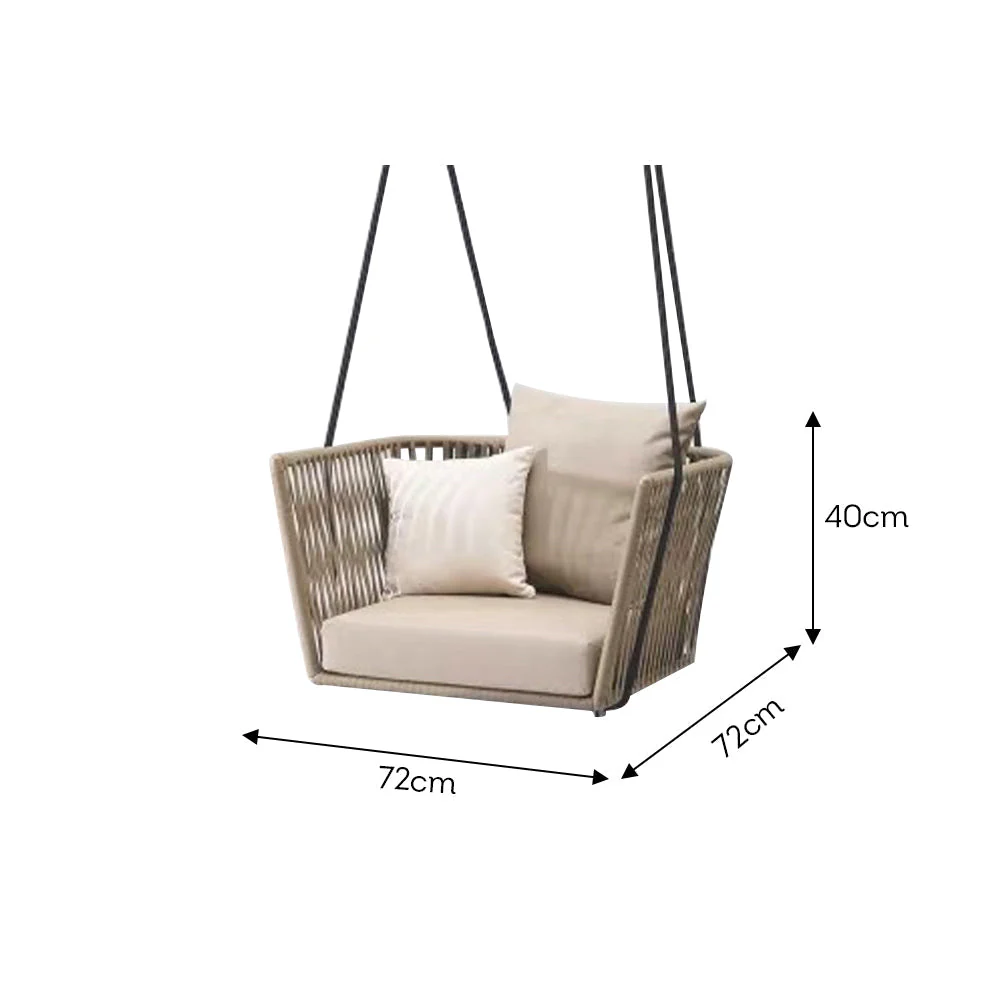 LIVARA PE Rattan Outdoor Sofa Garden Chair - Dark Khaki - Image 20