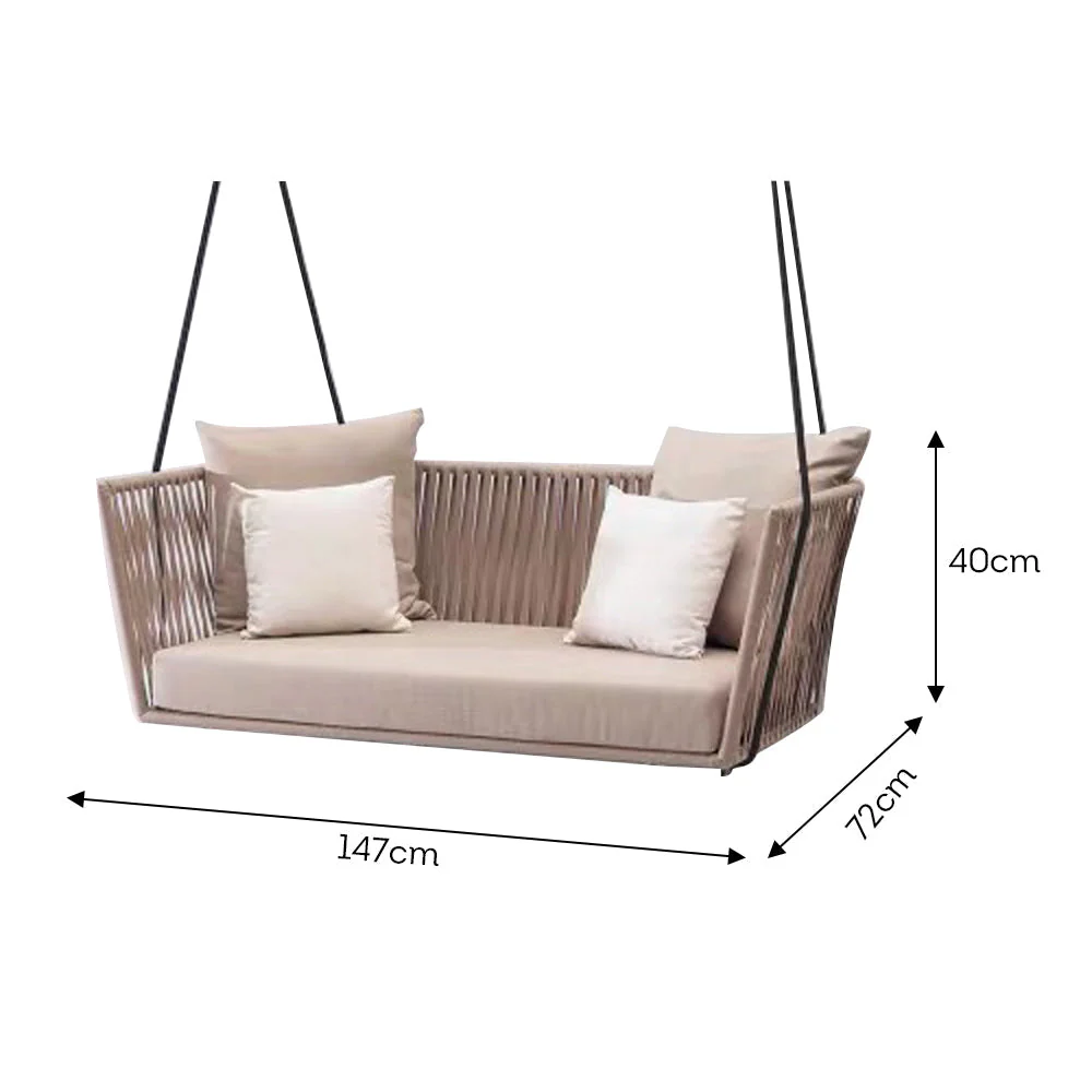 LIVARA PE Rattan Outdoor Sofa Garden Chair - Dark Khaki - Image 22