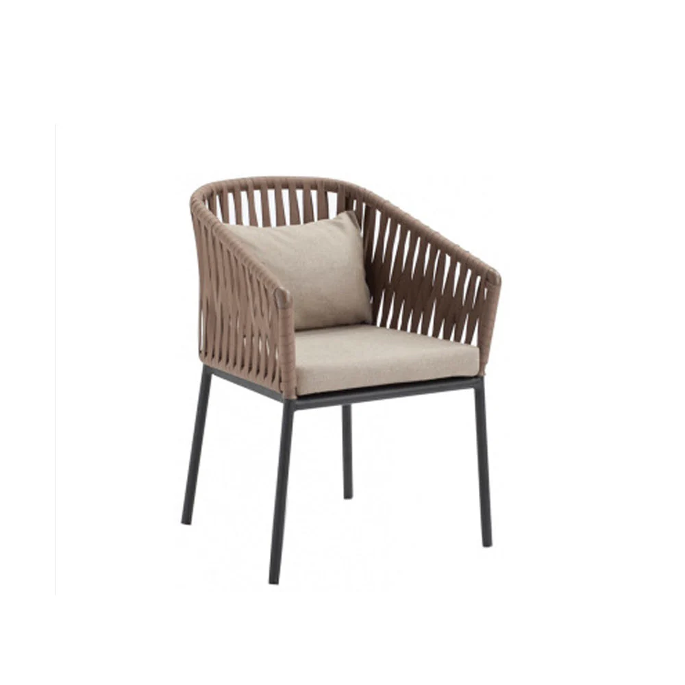 LIVARA PE Rattan Outdoor Sofa Garden Chair - Dark Khaki - Image 6