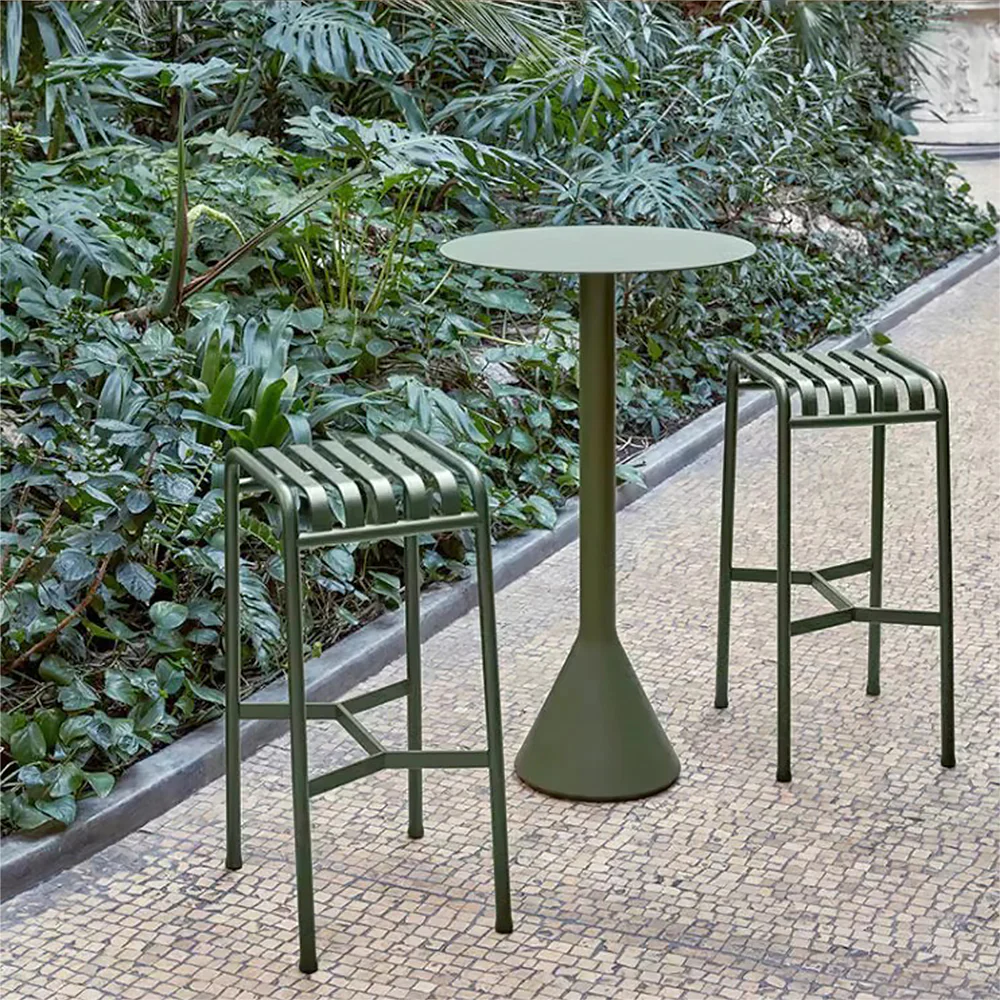 SOLARA Outdoor Iron Table/Bench/Chair/Sofa/Bar Stool - Green - Image 21