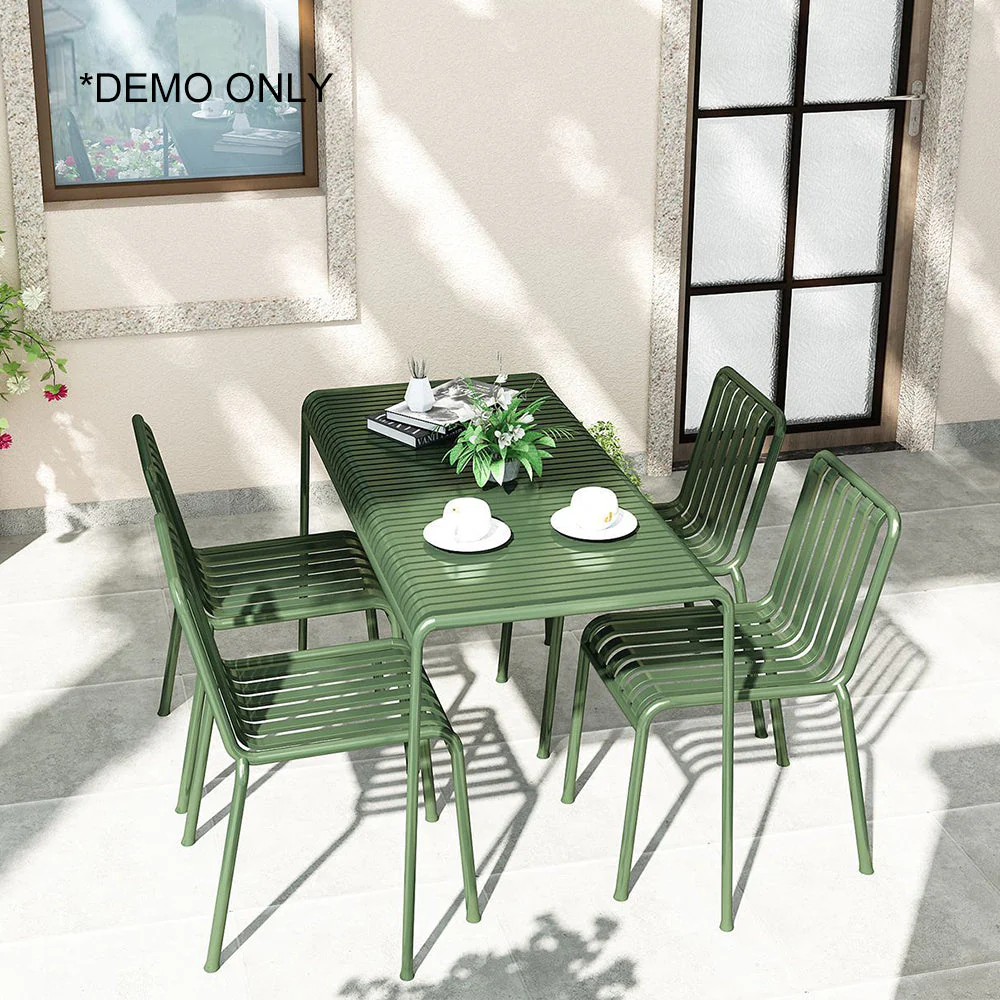 SOLARA Outdoor Iron Table/Bench/Chair/Sofa/Bar Stool - Green - Image 11