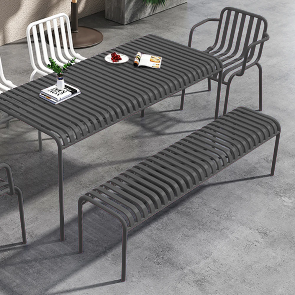 SOLARA Outdoor Iron Table/Bench/Chair/Sofa/Bar Stool - Black - Image 20