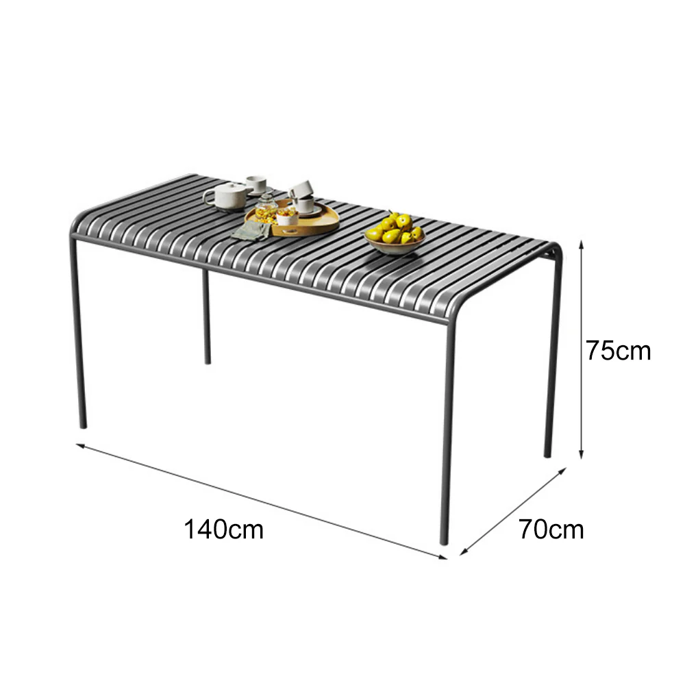 SOLARA Outdoor Iron Table/Bench/Chair/Sofa/Bar Stool - Black - Image 11