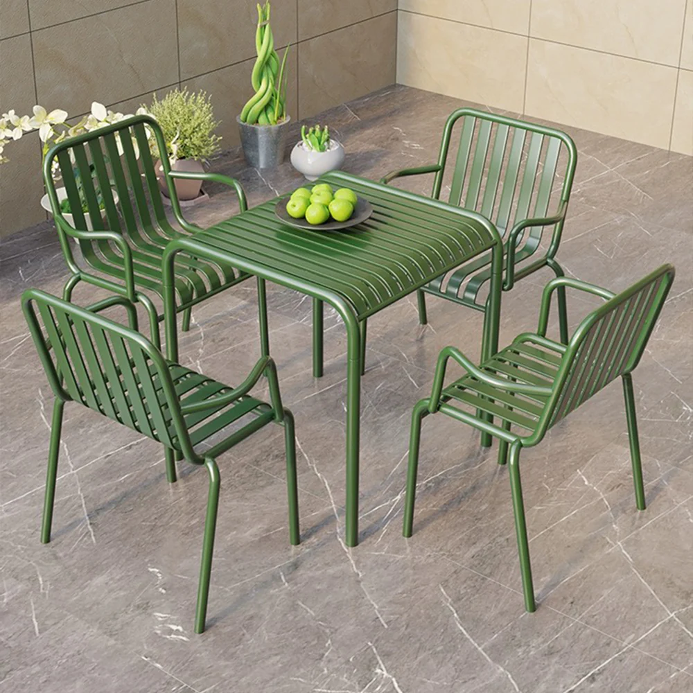 SOLARA Outdoor Iron Table/Bench/Chair/Sofa/Bar Stool - Green - Image 8