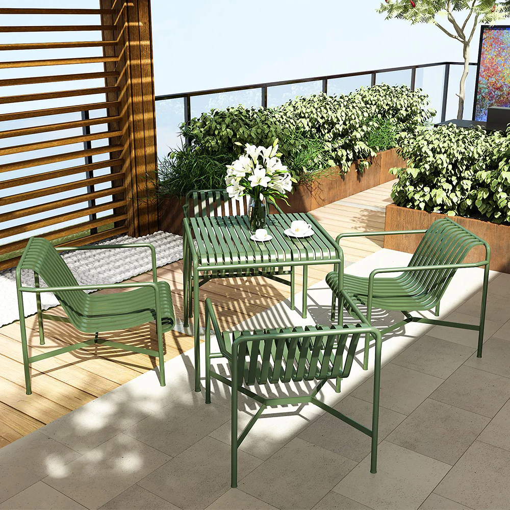 SOLARA Outdoor Iron Table/Bench/Chair/Sofa/Bar Stool - Green - Image 5