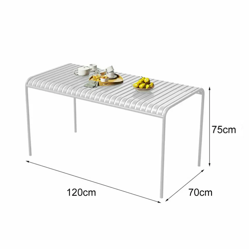 SOLARA Outdoor Iron Table/Bench/Chair/Sofa/Bar Stool - White - Image 13