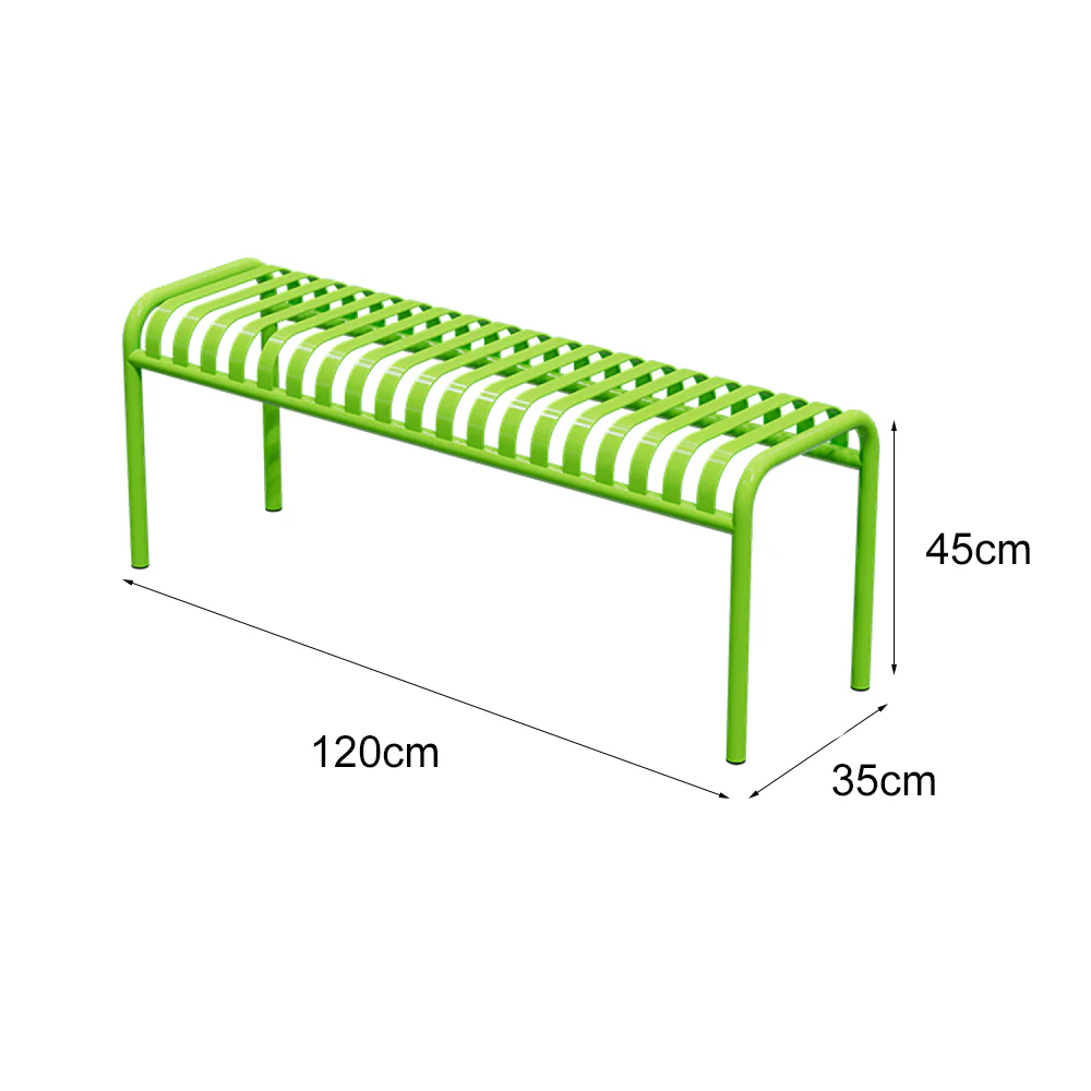SOLARA Outdoor Iron Table/Bench/Chair/Sofa - Light Green - Image 16