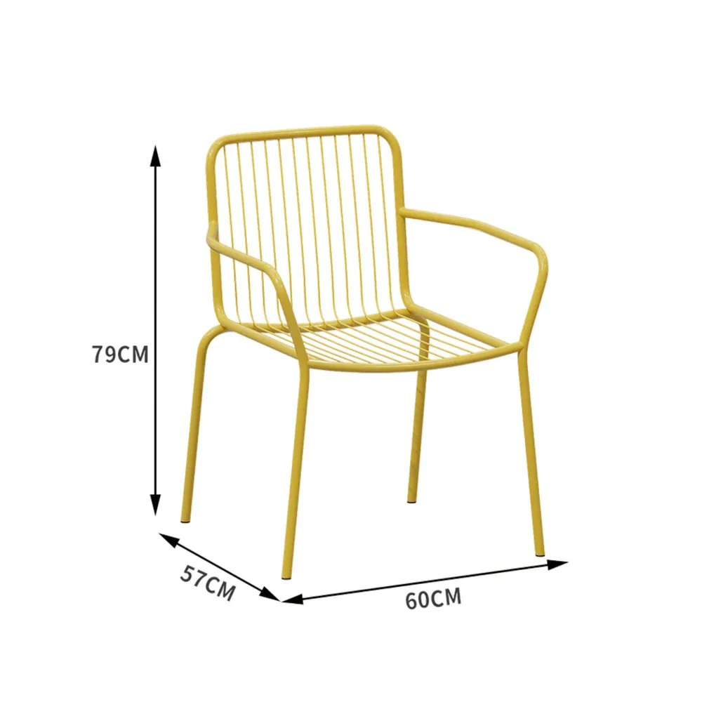 SOLARA Outdoor Chair - Heavy-Duty Yellow Iron Frame, Thick High-Quality Steel, Sturdy Design for Patio or Garden - Image 5