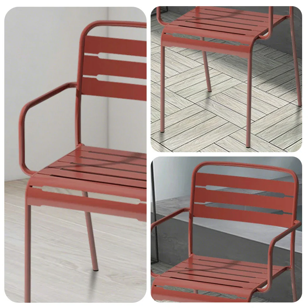 SOLARA Orange Iron Chair Durable Metal Construction for Indoor or Outdoor Use - Image 8