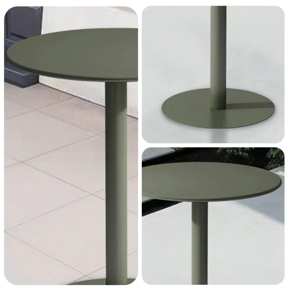 SOLARA Round Green Iron Table - Durable Wrought Metal Construction, Weather-Resistant for Patio or Garden Use - Image 3