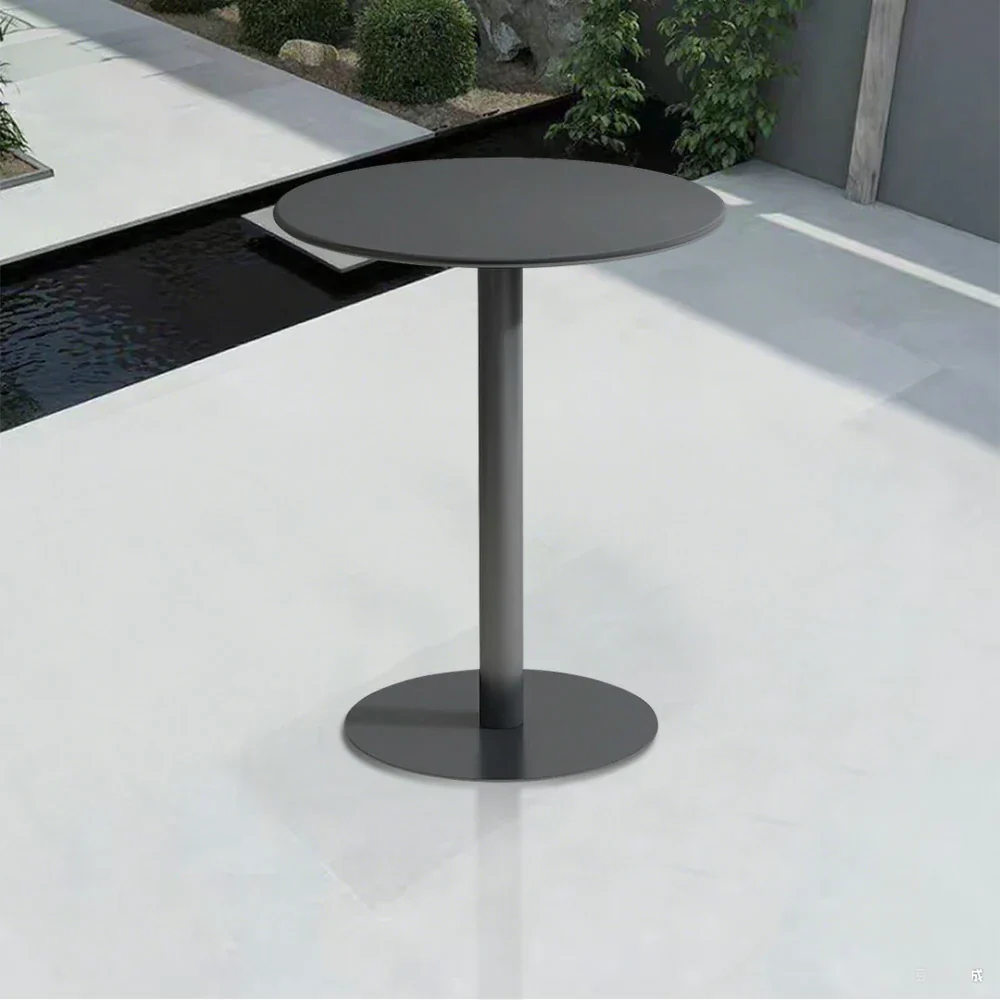 SOLARA Round Gray Iron Table - Durable Wrought Metal Construction, Weather-Resistant for Patio or Garden Use - Image 2