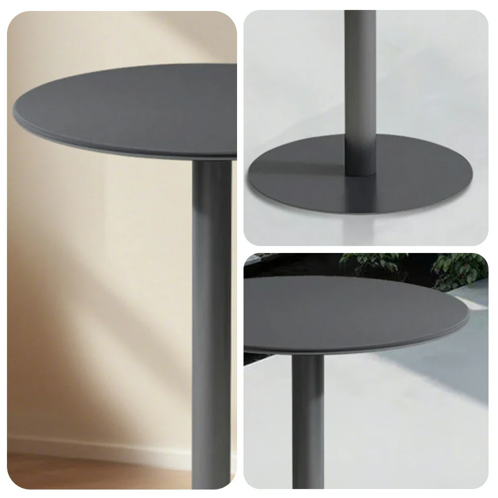 SOLARA Round Gray Iron Table - Durable Wrought Metal Construction, Weather-Resistant for Patio or Garden Use - Image 3
